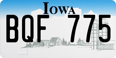IA license plate BQF775
