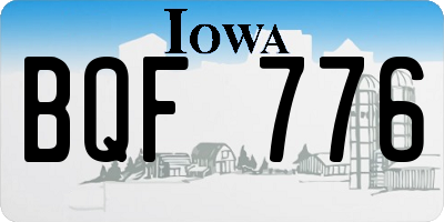 IA license plate BQF776