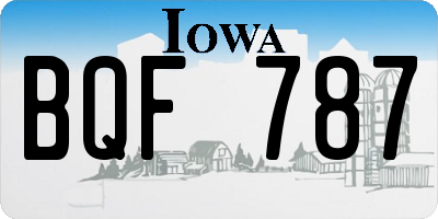 IA license plate BQF787