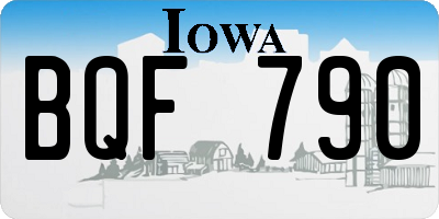IA license plate BQF790