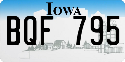 IA license plate BQF795
