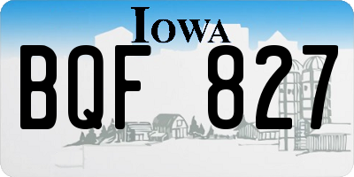 IA license plate BQF827