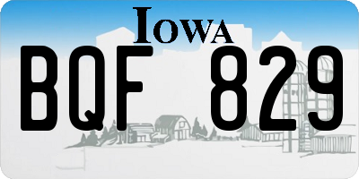 IA license plate BQF829