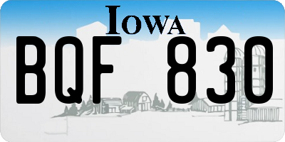 IA license plate BQF830