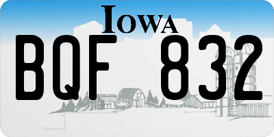 IA license plate BQF832