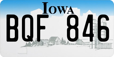 IA license plate BQF846