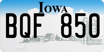 IA license plate BQF850