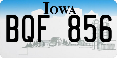 IA license plate BQF856