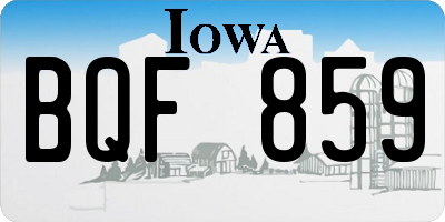 IA license plate BQF859