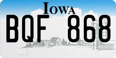 IA license plate BQF868