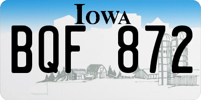 IA license plate BQF872