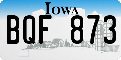 IA license plate BQF873