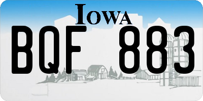 IA license plate BQF883