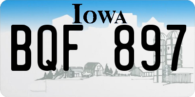 IA license plate BQF897