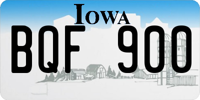 IA license plate BQF900
