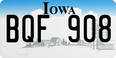 IA license plate BQF908