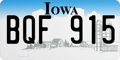 IA license plate BQF915