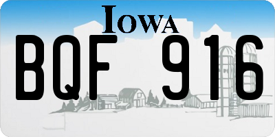 IA license plate BQF916