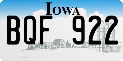 IA license plate BQF922