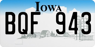 IA license plate BQF943