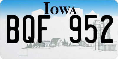 IA license plate BQF952