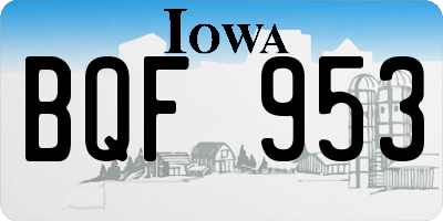 IA license plate BQF953