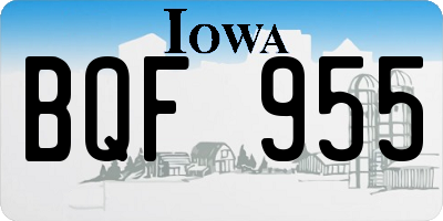 IA license plate BQF955