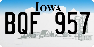 IA license plate BQF957