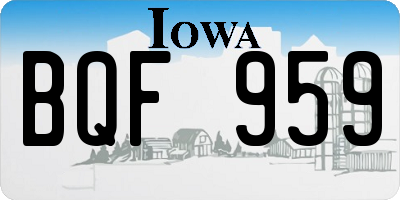 IA license plate BQF959