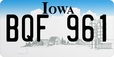 IA license plate BQF961