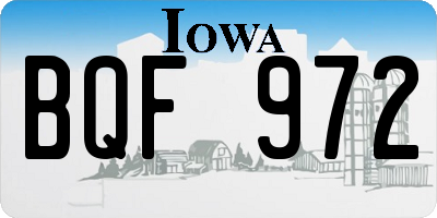 IA license plate BQF972