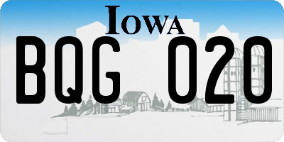 IA license plate BQG020