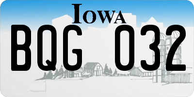 IA license plate BQG032