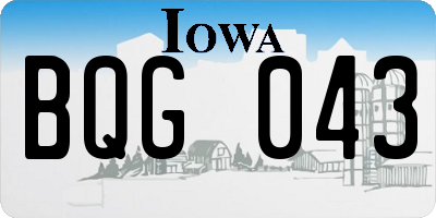 IA license plate BQG043