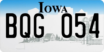 IA license plate BQG054