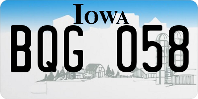 IA license plate BQG058