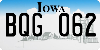 IA license plate BQG062