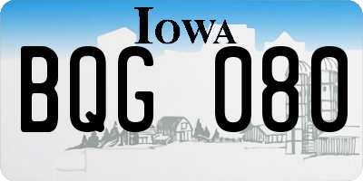 IA license plate BQG080