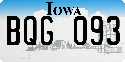 IA license plate BQG093