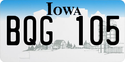 IA license plate BQG105