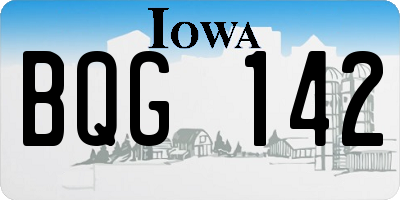 IA license plate BQG142