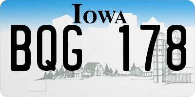 IA license plate BQG178
