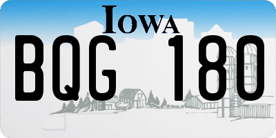 IA license plate BQG180