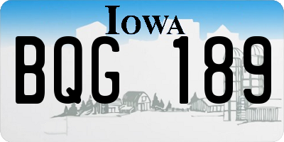 IA license plate BQG189
