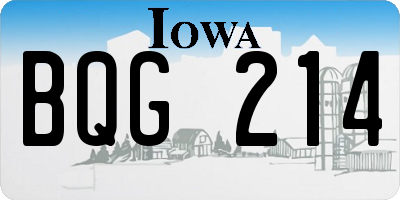 IA license plate BQG214
