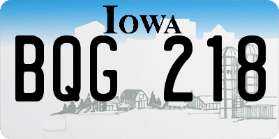 IA license plate BQG218
