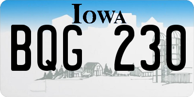 IA license plate BQG230