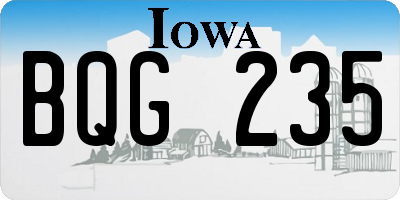 IA license plate BQG235