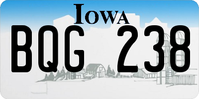 IA license plate BQG238