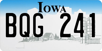 IA license plate BQG241